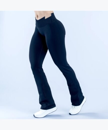 Wide leg lounge pants in midnight black